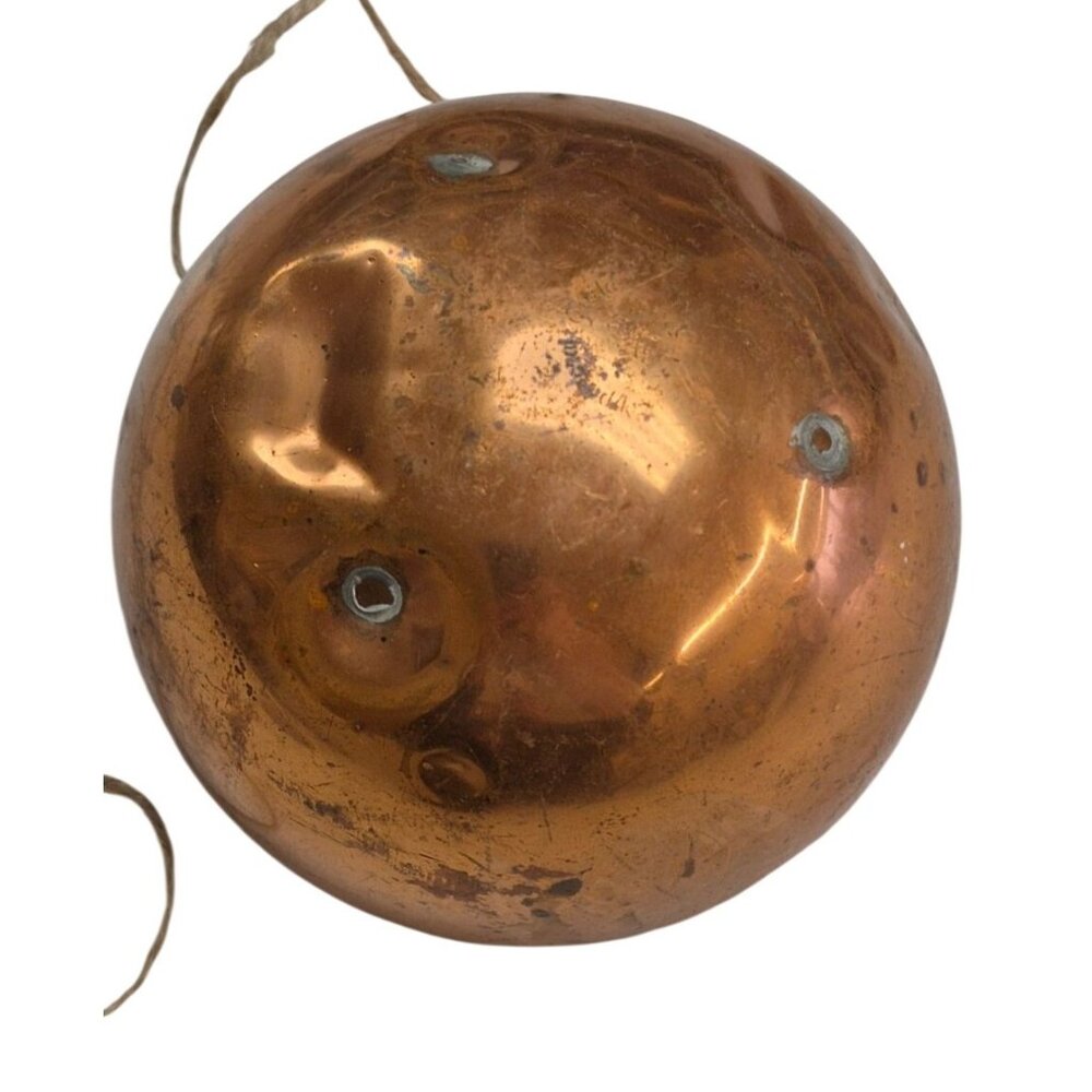 Vintage Copper Hanging Planter Rustic Farmhouse Decor Artisan Crafted Patina Bow - Picture 4 of 7